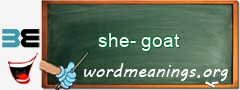 WordMeaning blackboard for she-goat